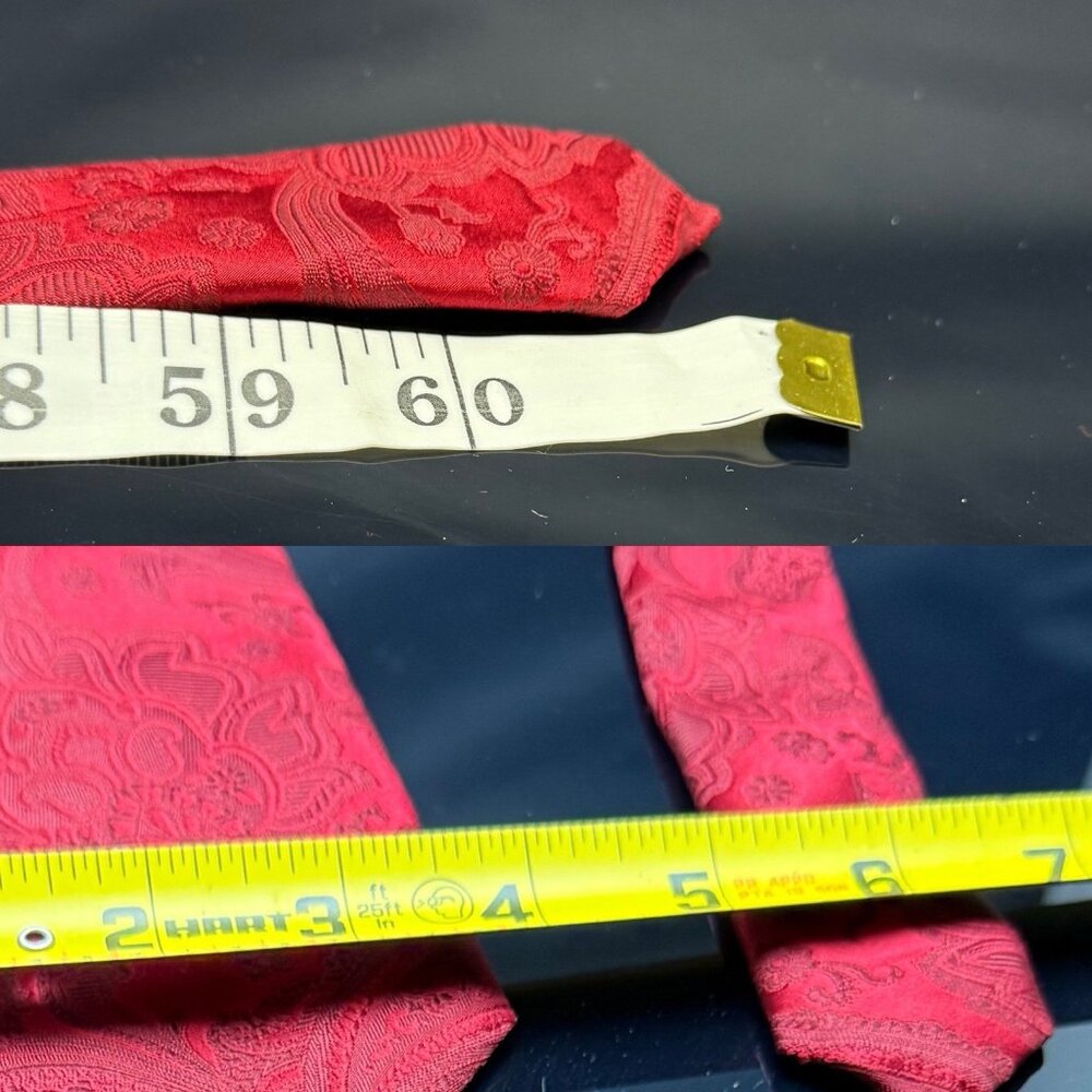 DONALD J TRUMP MEN'S TIE RED/FLORAL Width: 3.5” Length: 60" - Picture 3 of 6